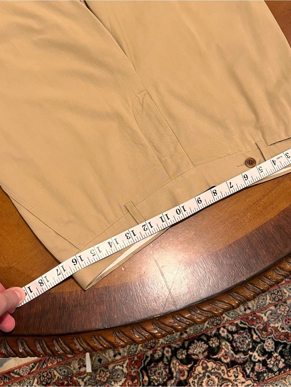 Polo Ralph Lauren Men’s Premium Silk/Cotton Flat Front Trousers Khaki 32x32 Pant
